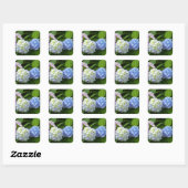 Elegante roze paarse blauw Hydrangeas bloemen Vierkante Sticker (Vel)