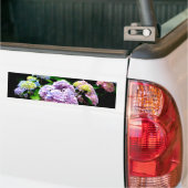 Elegante roze paarse blauwe bloemen hortensia tuin bumpersticker (Op Truck)