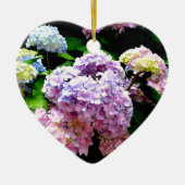 Elegante roze paarse blauwe bloemen hortensia tuin keramisch ornament (Voorkant)