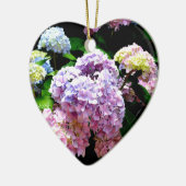 Elegante roze paarse blauwe bloemen hortensia tuin keramisch ornament (Links)