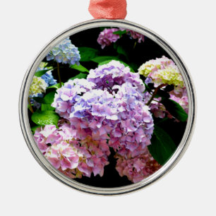 Elegante roze paarse blauwe bloemen hortensia tuin metalen ornament