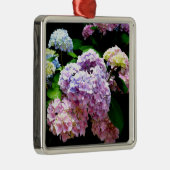 Elegante roze paarse blauwe bloemen hortensia tuin metalen ornament (Rechts)