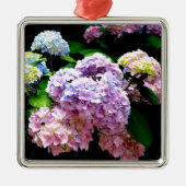 Elegante roze paarse blauwe bloemen hortensia tuin metalen ornament (Voorkant)