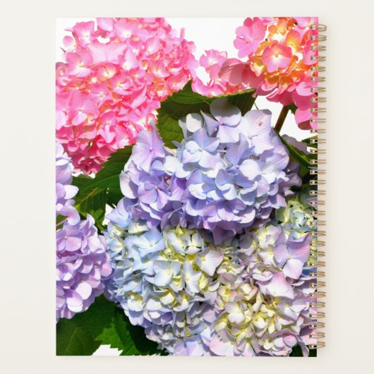 Elegante roze paarse blauwe bloemen hortensia's Mo Planner (Achterkant)