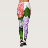 Elegante roze paarse blauwe bloemen Hydrangea Boek Leggings (Achterkant)