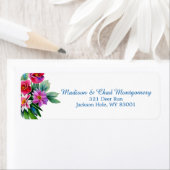 Elegante roze paarse bloem etiket (Insitu)