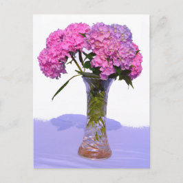 Elegante roze paarse bloemblaadjes hortensia's briefkaart