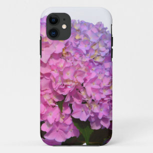 Elegante roze paarse bloemblaadjes hortensia's iPhone 11 hoesje