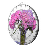 Elegante roze paarse bloemblaadjes hortensia's dartbord (Voorkant Rechts)