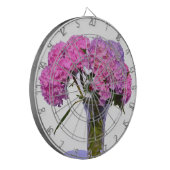 Elegante roze paarse bloemblaadjes hortensia's dartbord (Voorkant Links)