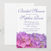 Elegante roze paarse bloemblaadjes hortensia's kaart (Voorkant / Achterkant)