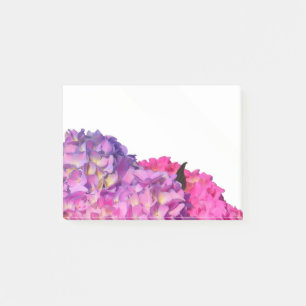 Elegante roze paarse bloemblaadjes hortensia's post-it® notes