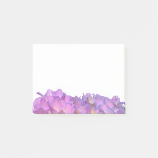 Elegante roze paarse bloemblaadjes hortensia's post-it® notes (Voorkant)