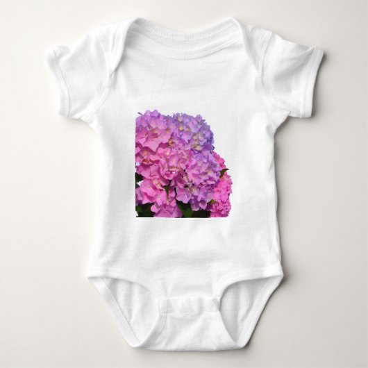 Elegante roze paarse bloemblaadjes hortensia's romper (Voorkant)