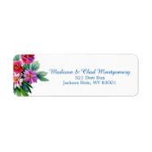 Elegante Roze Paarse Bloemen Etiket (Voorkant)