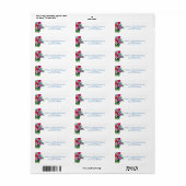 Elegante Roze Paarse Bloemen Etiket (Full Sheet)