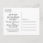 Elegante roze paarse bloemen opslaan de datum aankondigingskaart (Achterkant)