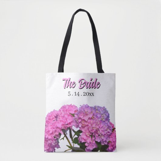 Elegante roze paarse bloemen voor de Bruid Tote Bag (Voorkant)