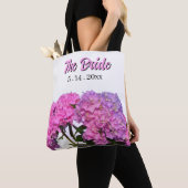 Elegante roze paarse bloemen voor de Bruid Tote Bag (Dichtbij)