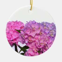 Elegante roze paarse bloemenhortensia's keramisch ornament