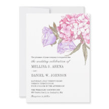 Elegante Roze Paarse Bloemige Bruiloft