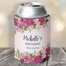 Elegante roze Paarse bloemige verjaardagsgunsten