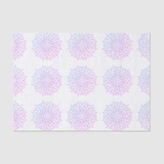 Elegante roze Paarse Boho Ombre Mandala Decoupage Tissuepapier (Voorkant)