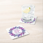 Elegante roze Paarse krans 55e verjaardag Kartonnen Onderzetters (Insitu)