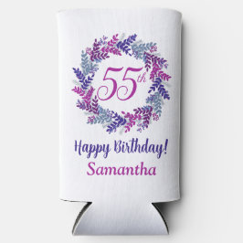 Elegante roze Paarse krans 55e verjaardag Seltzer Blikjeskoeler