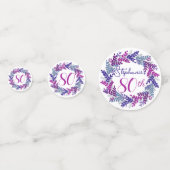 Elegante Roze Paarse Krans 80ste Verjaardag Confet Confetti (Voorkanten)