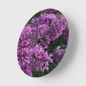 elegante roze paarse lilis bloemfoto ronde klok (Hoek)