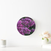 elegante roze paarse lilis bloemfoto ronde klok (Huis)