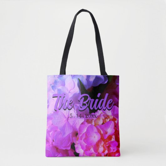 Elegante roze paarse magenta bloemen tote bag (Voorkant)