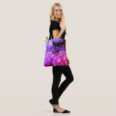 Elegante roze paarse magenta bloemen tote bag (Op model)
