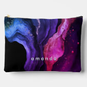 Elegante roze paarse marmeren kunst faux glitter etui (Voorkant)