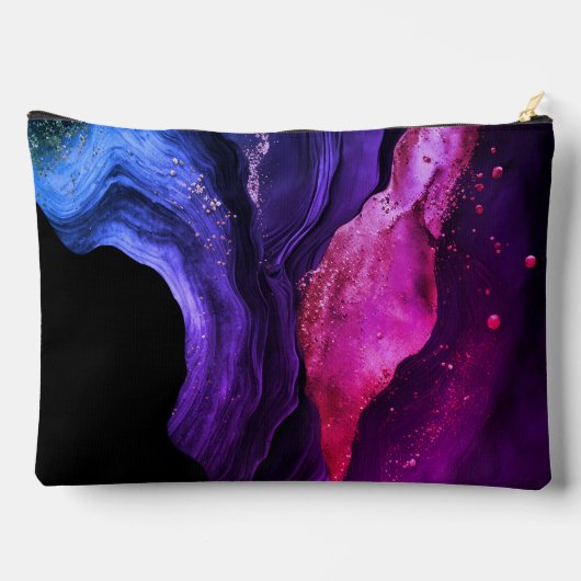 Elegante roze paarse marmeren kunst faux glitter etui (Achterkant)