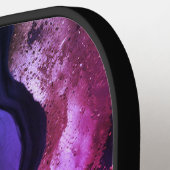 Elegante roze paarse marmeren kunst faux glitter l pickleball paddle (Links Detail)