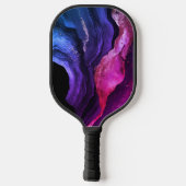 Elegante roze paarse marmeren kunst faux glitter l pickleball paddle (Achterkant)