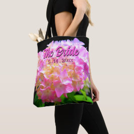 Elegante roze paarse oranje hortensia's de Bruid Tote Bag