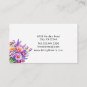 Elegante roze Paarse perzik bloemist Visitekaartje (Achterkant)