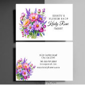 Elegante roze Paarse perzik bloemist Visitekaartje
