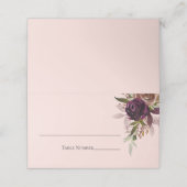 Elegante Roze Paarse Plum Roze Bloemen Huwelijk Plaatskaartje (Buitenkant ongevouwen)