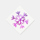 Elegante roze paarse sneeuwvlok winterfeest servet (Hoek)