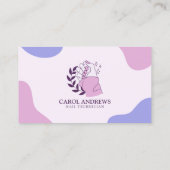 Elegante Roze & Paarse Spijkertechnicus Manicurist Visitekaartje (Achterkant)