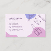 Elegante Roze & Paarse Spijkertechnicus Manicurist Visitekaartje (Voorkant)