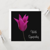 Elegante roze paarse tulpenbloem fijne kunst sympa kaart (Voorkant / Achterkant in situ)