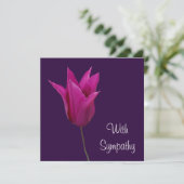 Elegante roze paarse tulpenbloem fijne kunst sympa kaart (Staand voorkant)