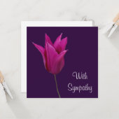 Elegante roze paarse tulpenbloem fijne kunst sympa kaart (Voorkant / Achterkant in situ)