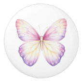 Elegante roze Paarse vlinder  ladeknop Keramische Knop (Voorkant)