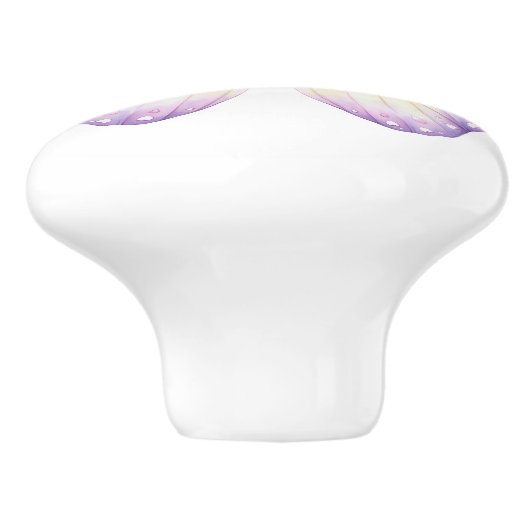 Elegante roze Paarse vlinder  ladeknop Keramische Knop (Zijkant)